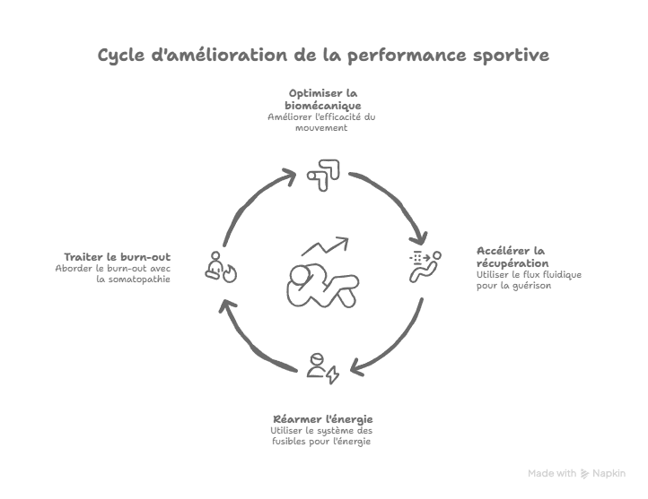 Comment optimiser votre performance sportive et votre récupération à Angers sans manipulations brusques ? Cycle d'amelioration de la performance sportive grâce à la somatopathie